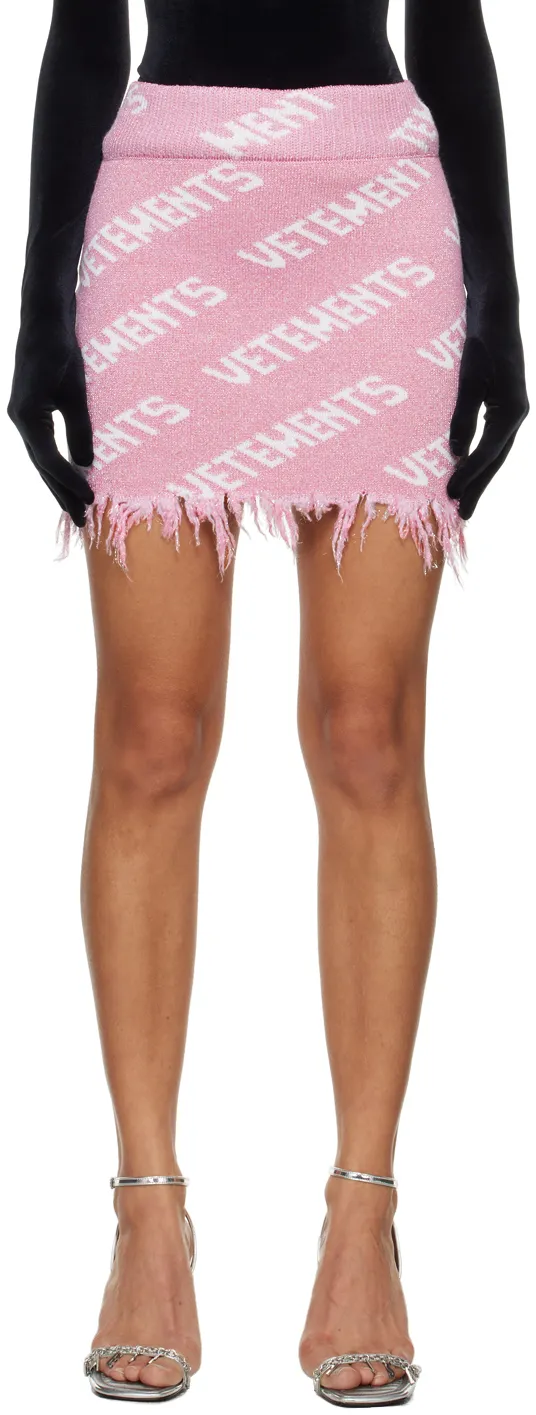 Monogram Frayed Mini Skirt