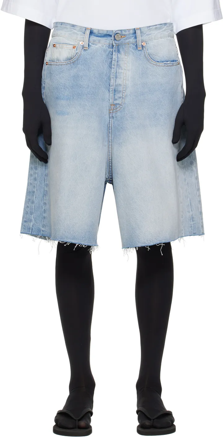 Wide-Leg Denim Shorts
