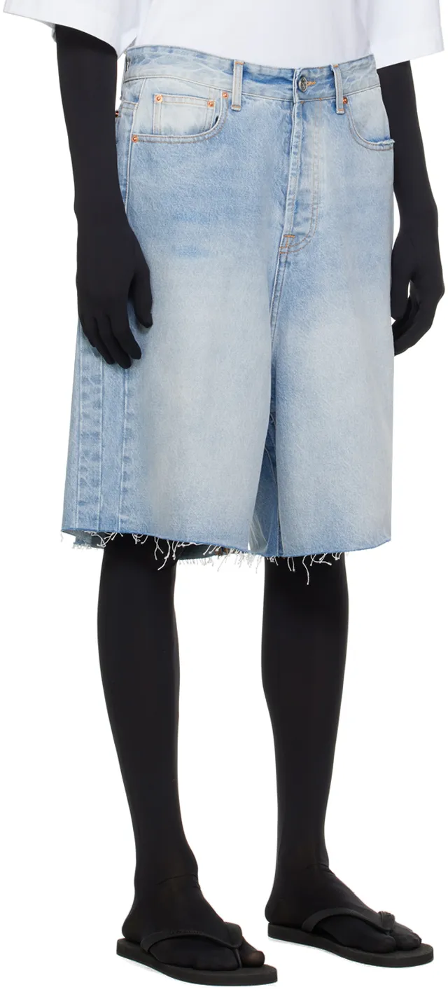 Wide-Leg Denim Shorts