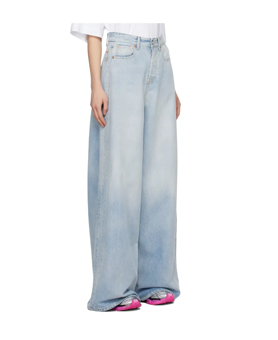 Wide-Leg Destroyed Jeans