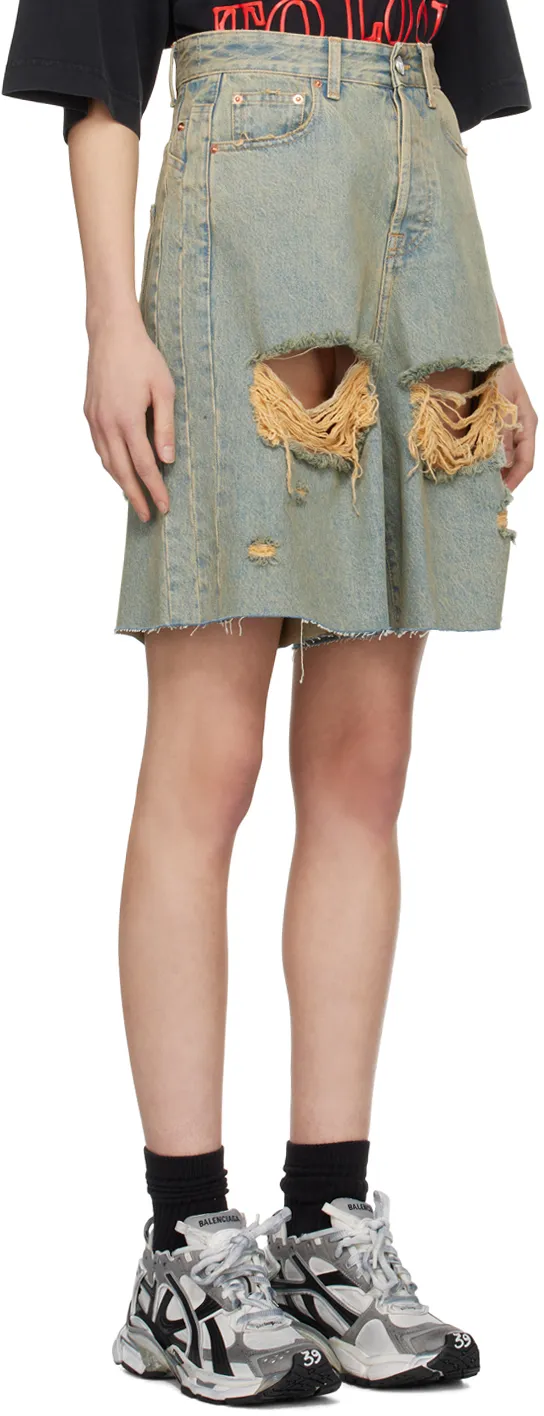 Destroyed Denim Shorts