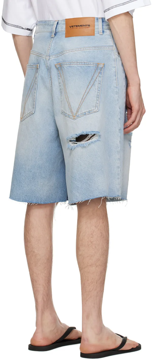 Destroyed Baggy Distressed Denim Shorts