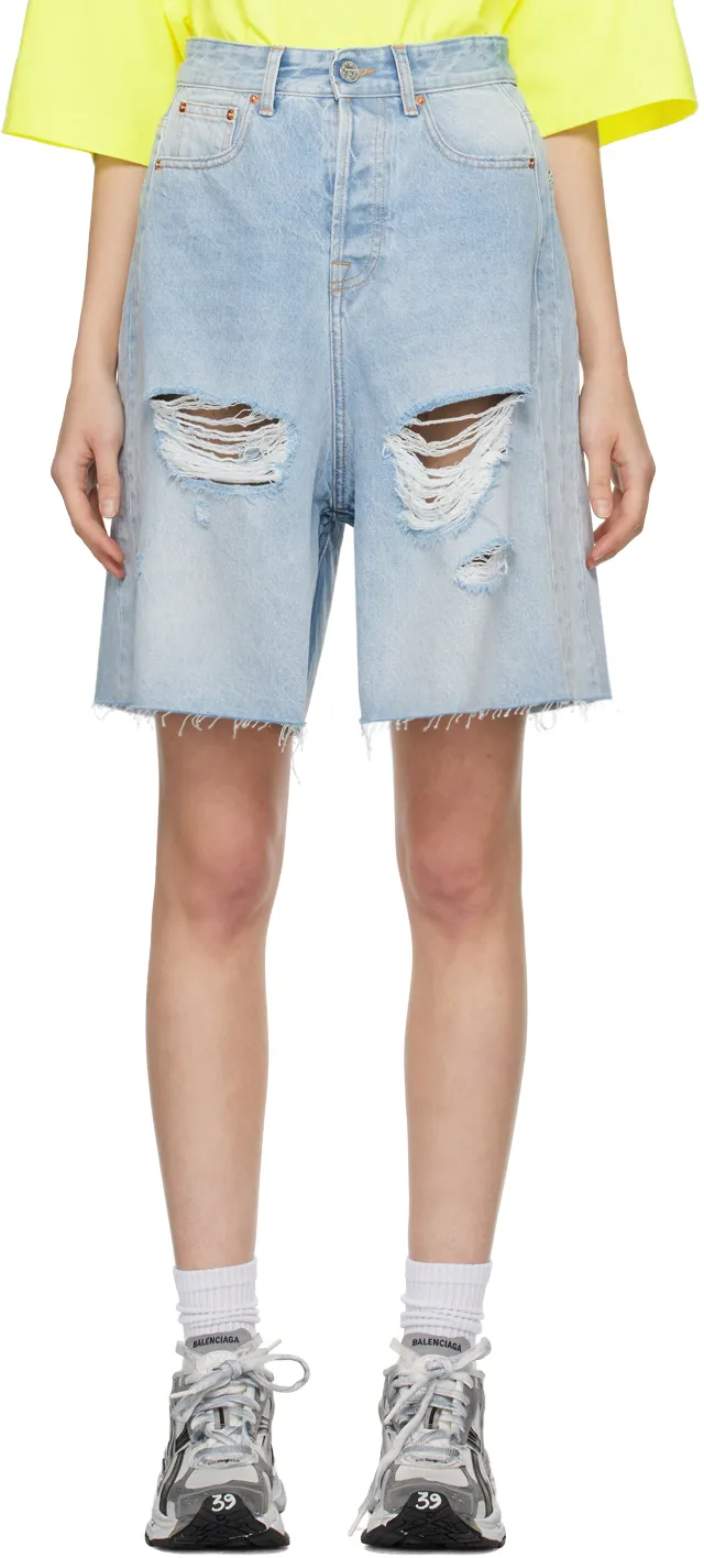 Destroyed Baggy Distressed Denim Shorts