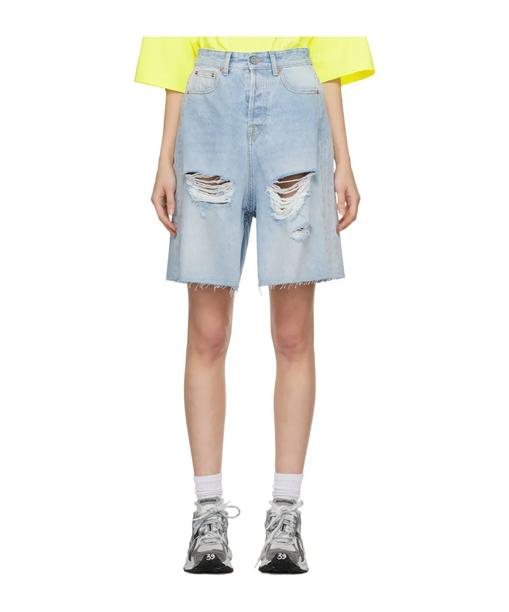 Destroyed Baggy Distressed Denim Shorts