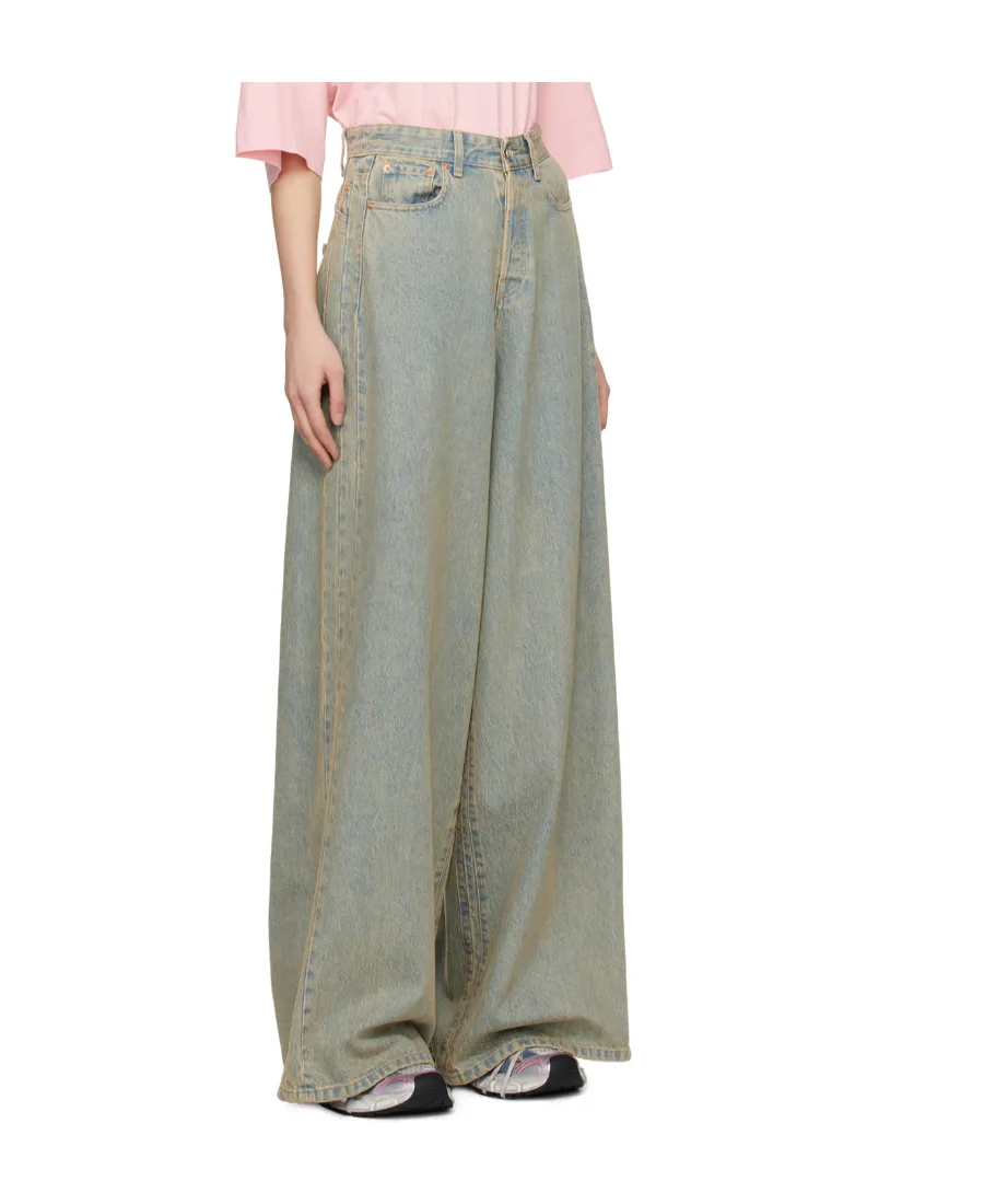 Faded Wide-Leg Jeans