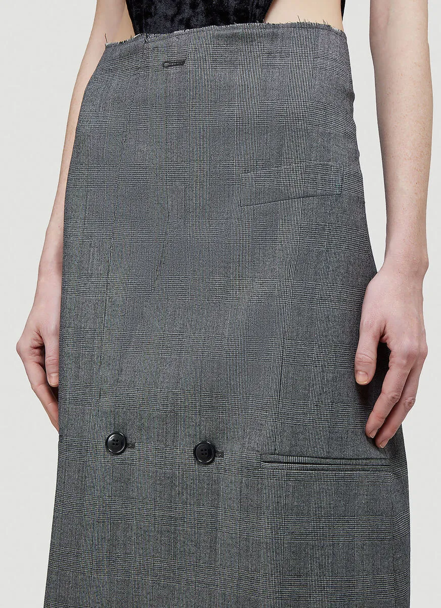 Plaid Straight Tube Skirt