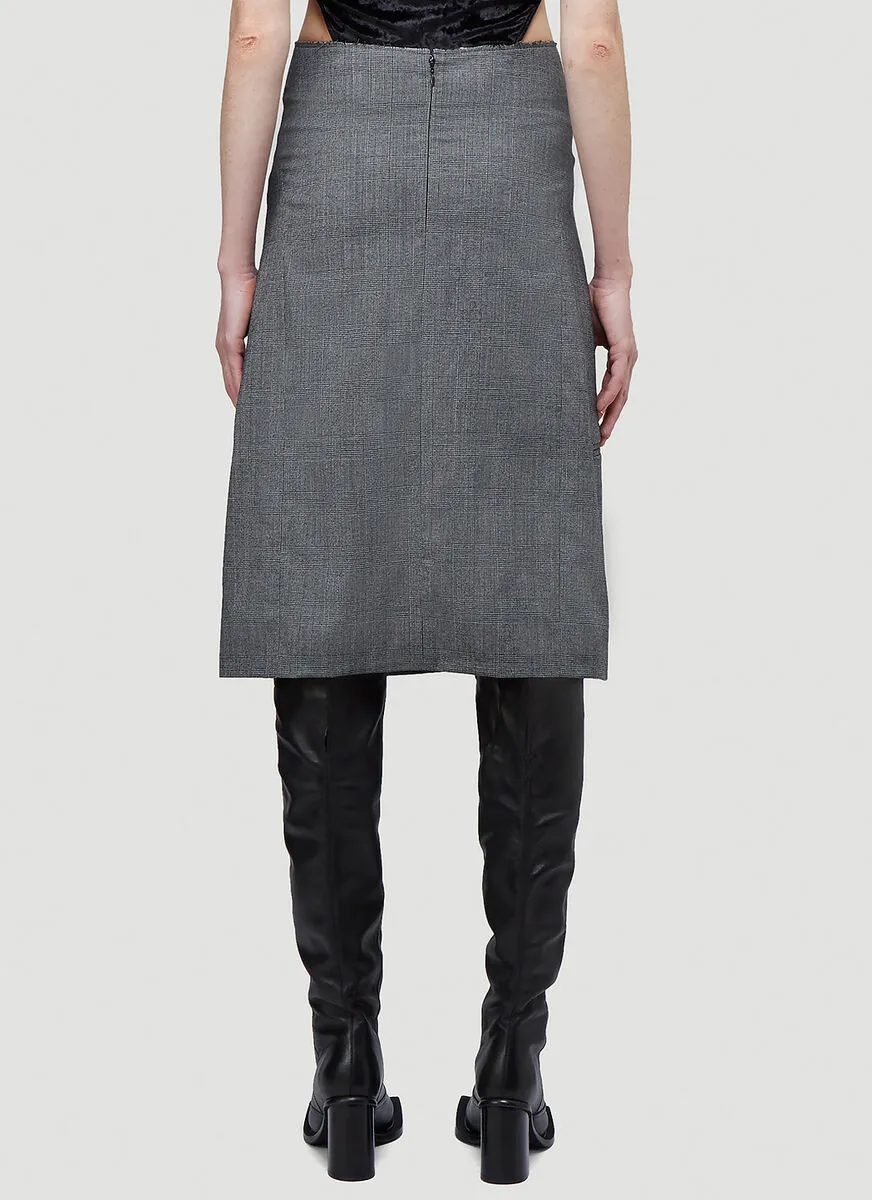 Plaid Straight Tube Skirt