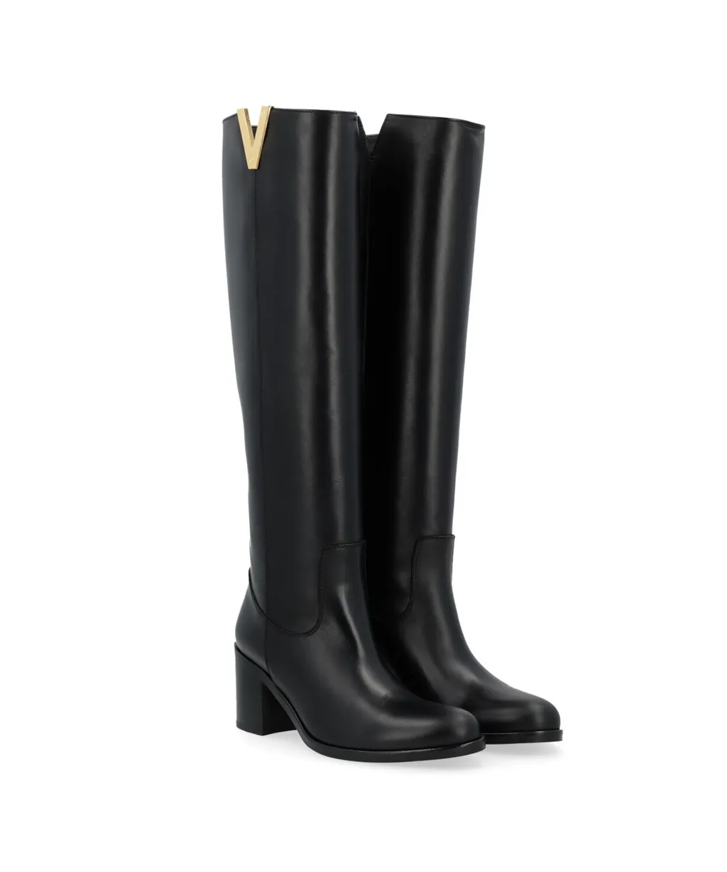 Round-Head High-Heeled Boots