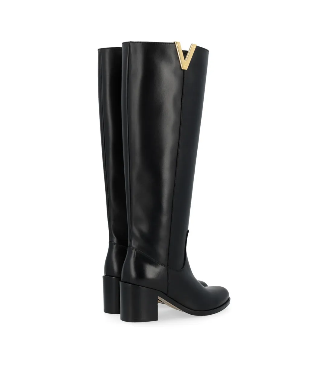 Round-Head High-Heeled Boots