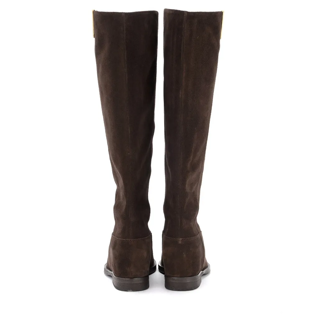V-Shaped Logo High Boots
