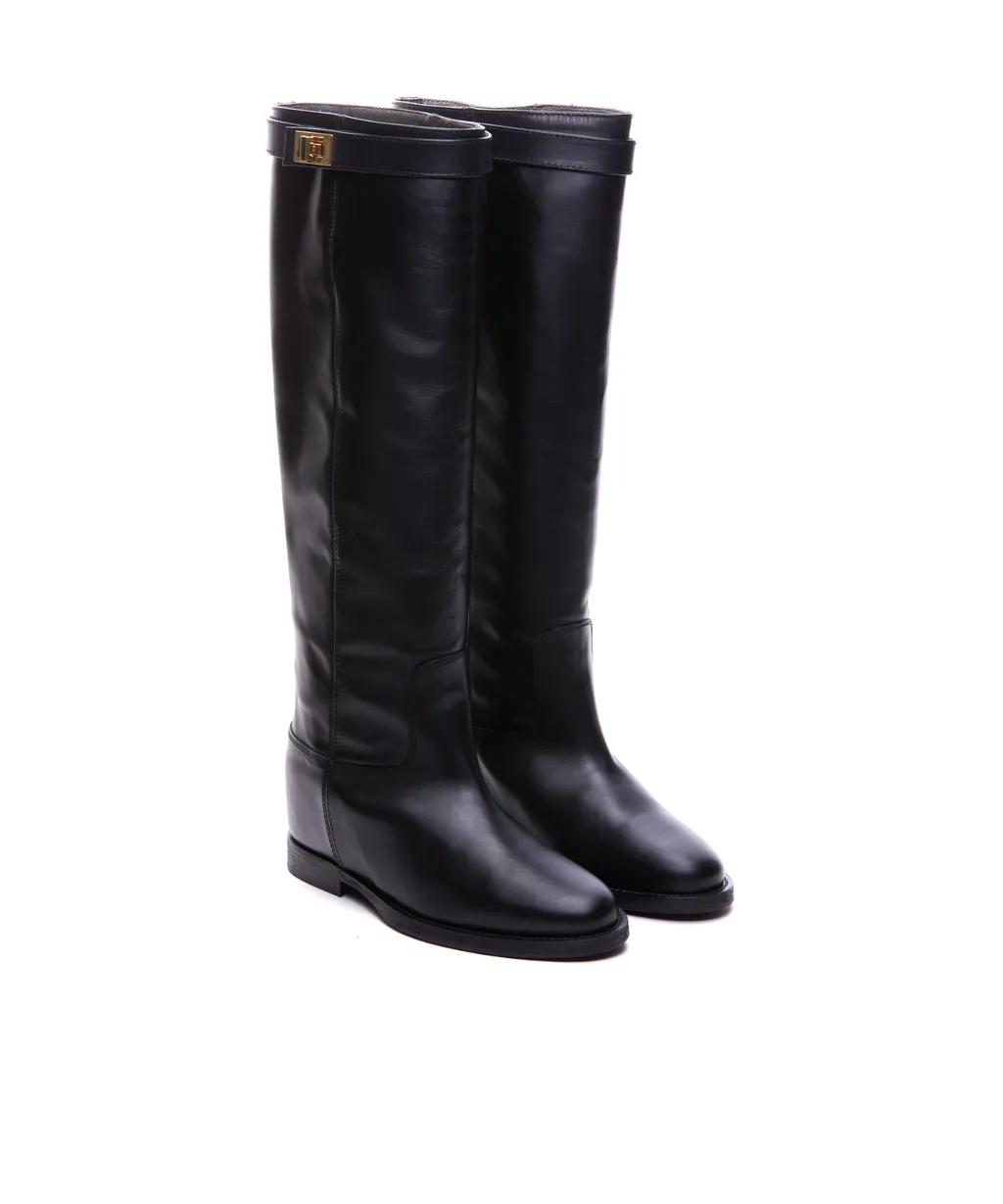 Padlock Knee-High Boots