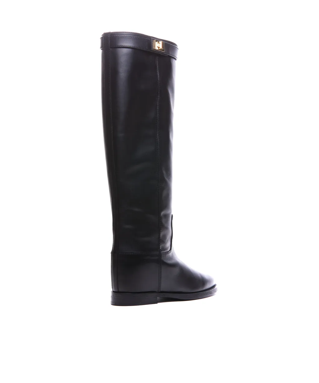 Padlock Knee-High Boots