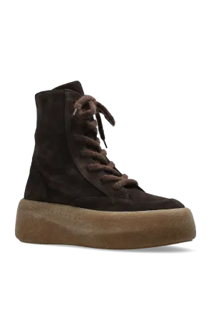 Round-Toe Lace-Up Ankle Boots