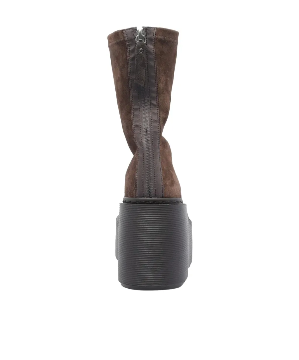 Donna Suede Platform Boots