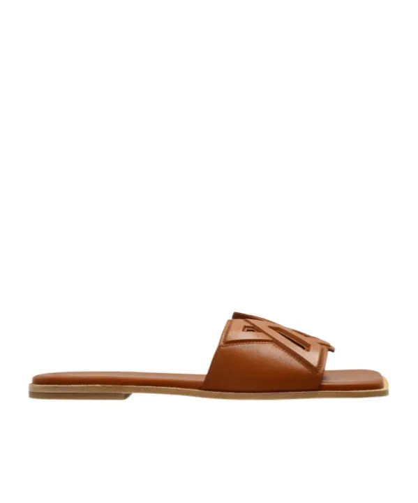Logo-Debossed Square Open Toe Sandals
