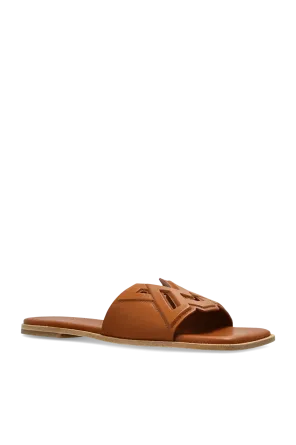 Logo-Debossed Square Open Toe Sandals