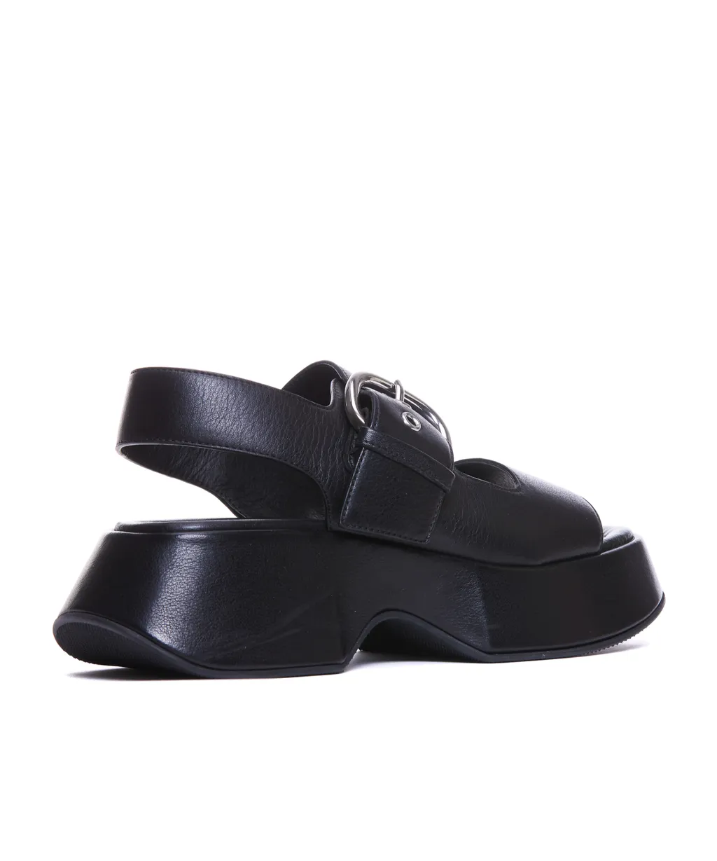 Chunky Buckle Platform Sandals