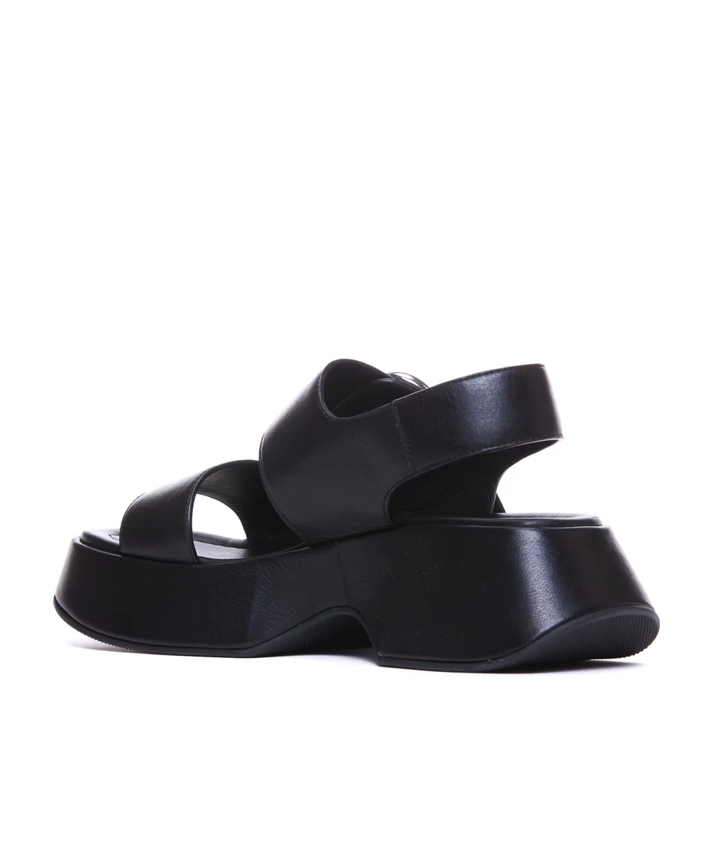 Chunky Buckle Platform Sandals