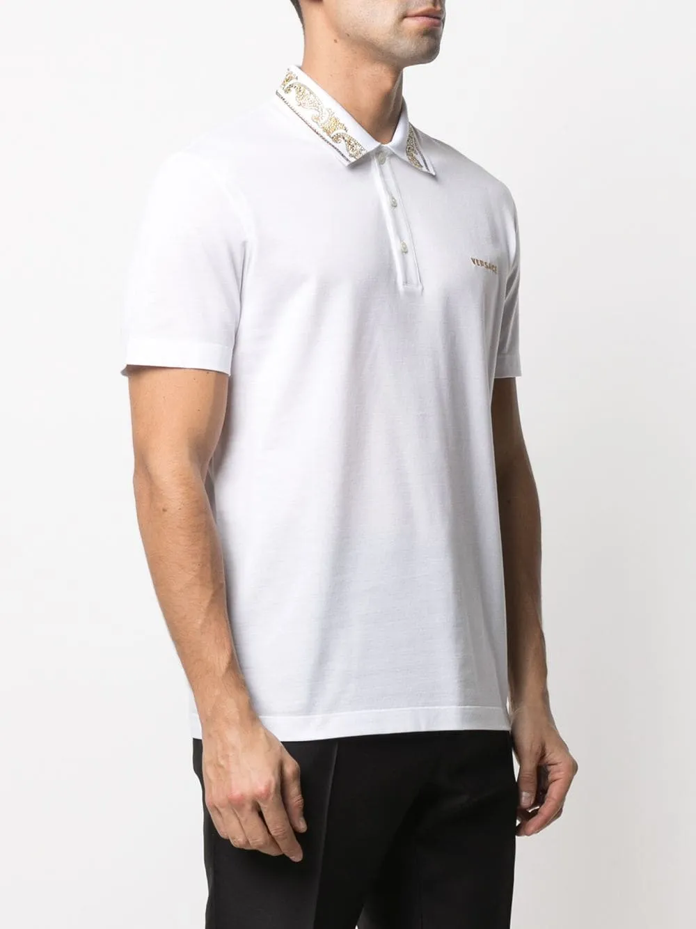 Rhinestone-Embellished Logo Polo Shirt