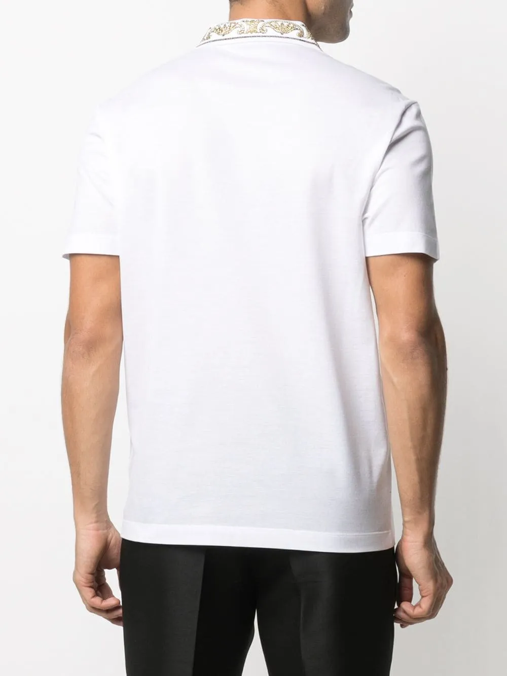 Rhinestone-Embellished Logo Polo Shirt