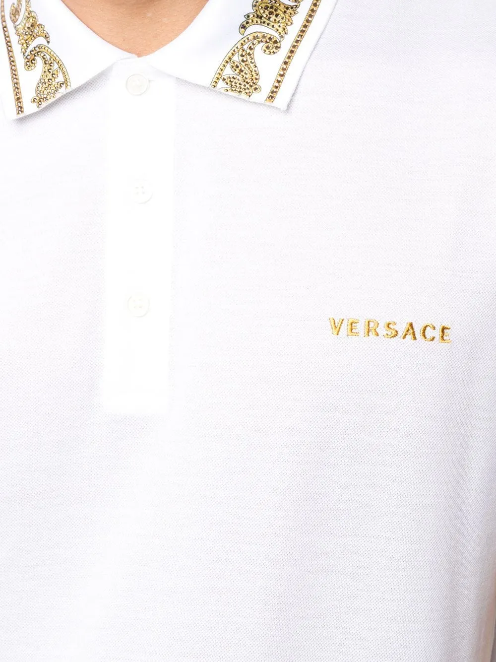 Rhinestone-Embellished Logo Polo Shirt