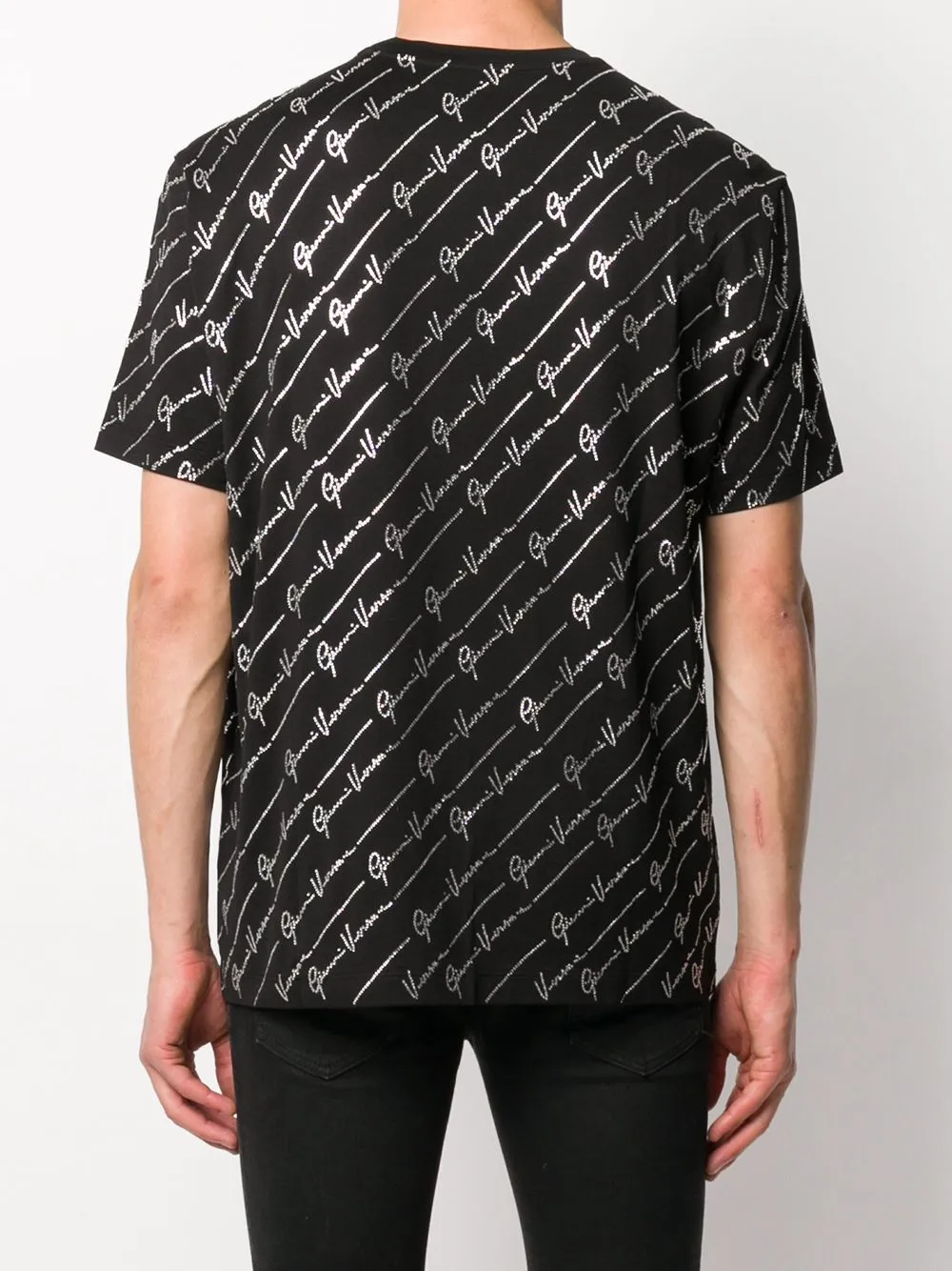 Crystal Decorated Logo Inlaid T-Shirt