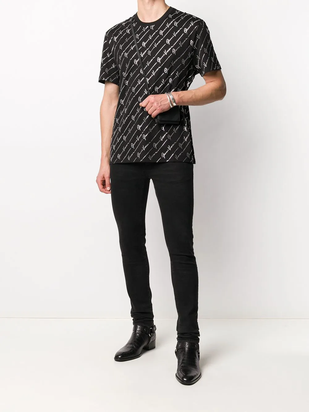 Crystal Decorated Logo Inlaid T-Shirt