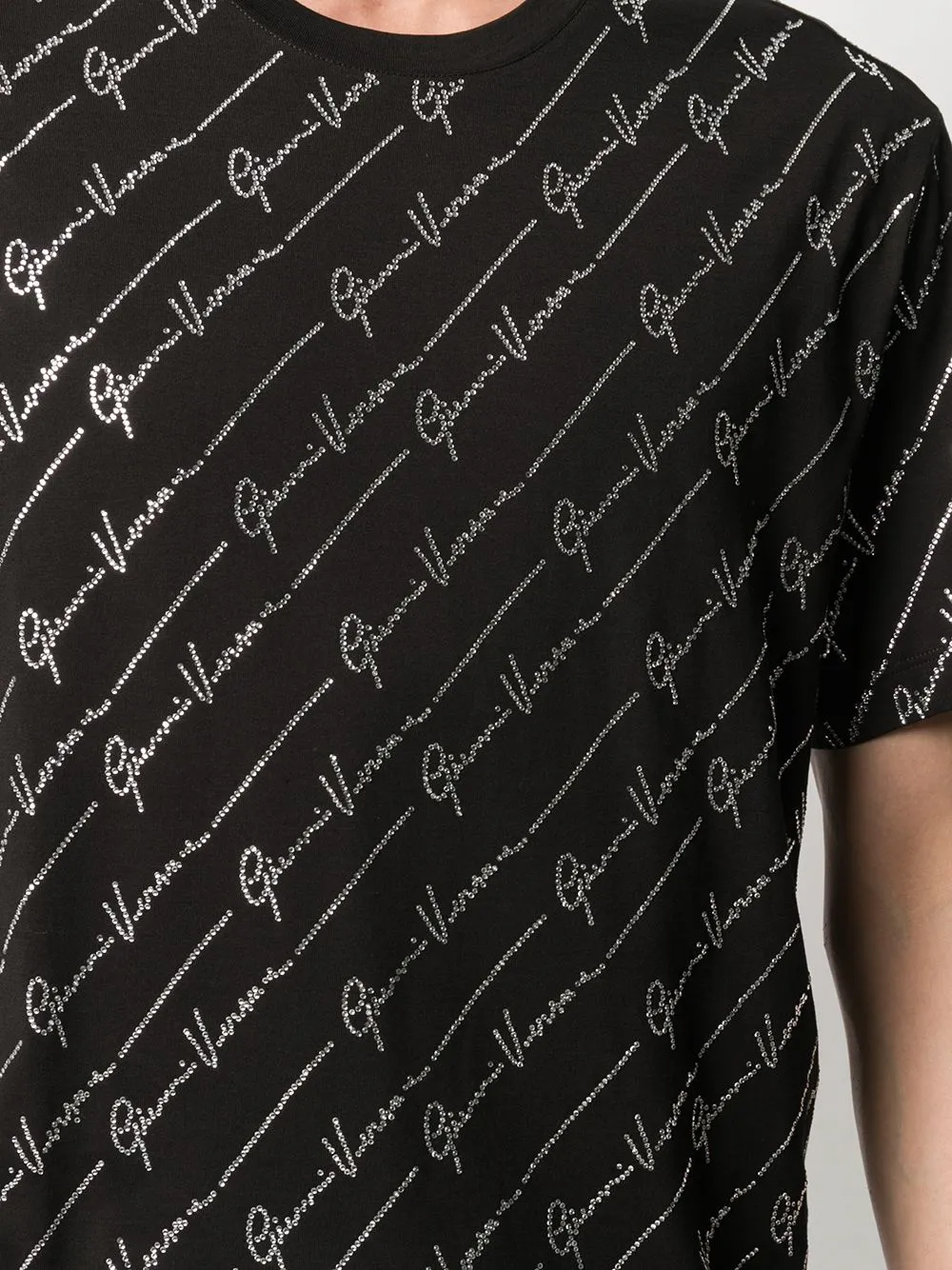 Crystal Decorated Logo Inlaid T-Shirt