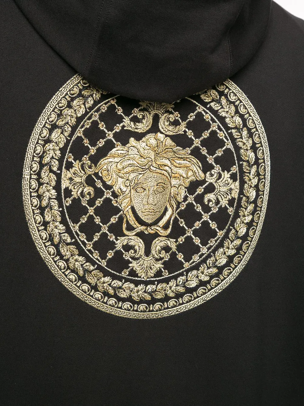 Embroidered Medusa Zip-Up Hoodie