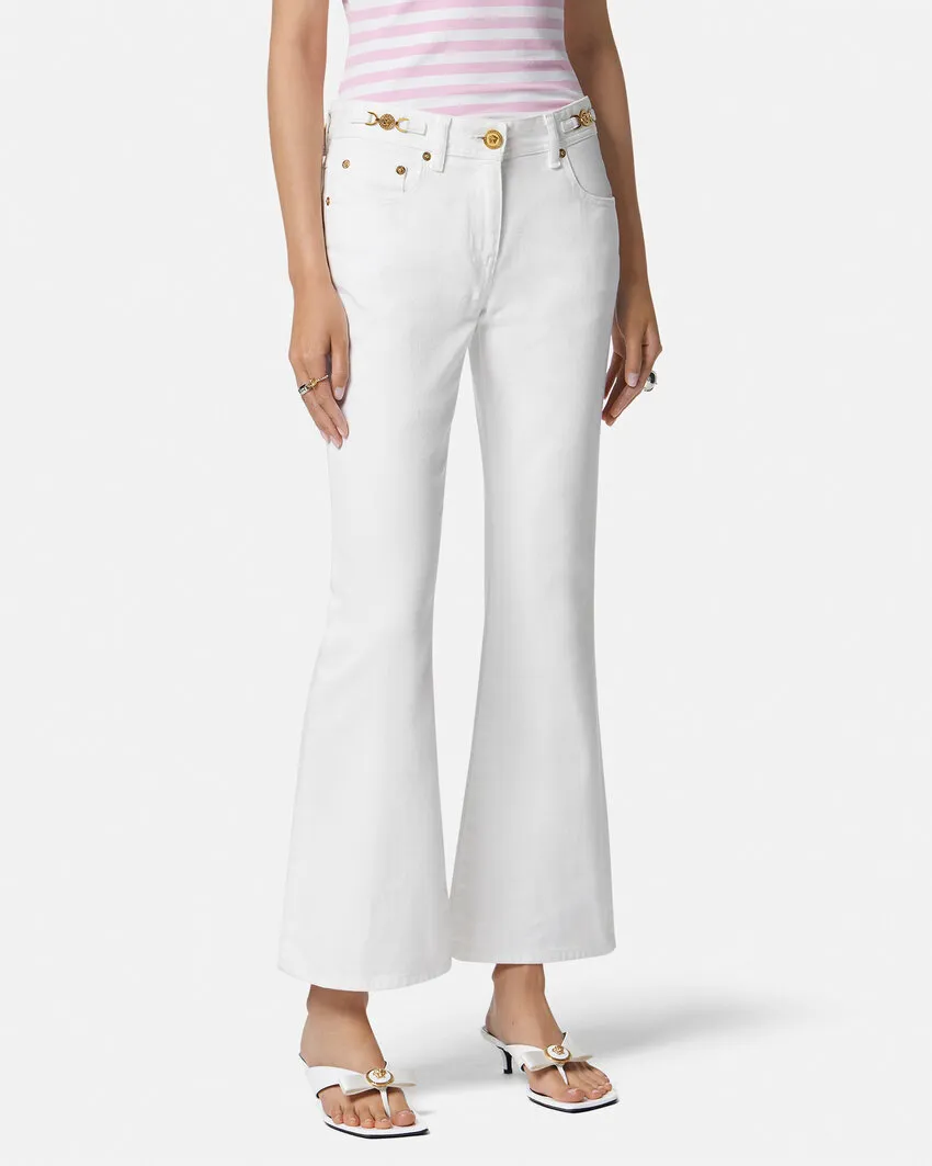 Logo Patch Flared Jeans