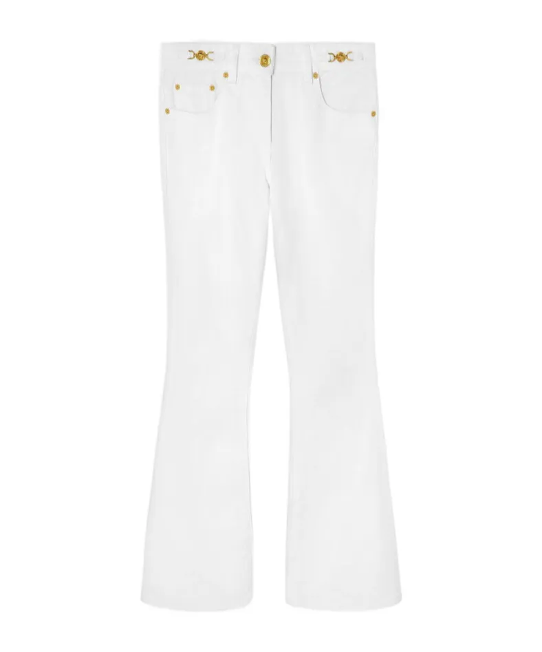 Logo Patch Flared Jeans