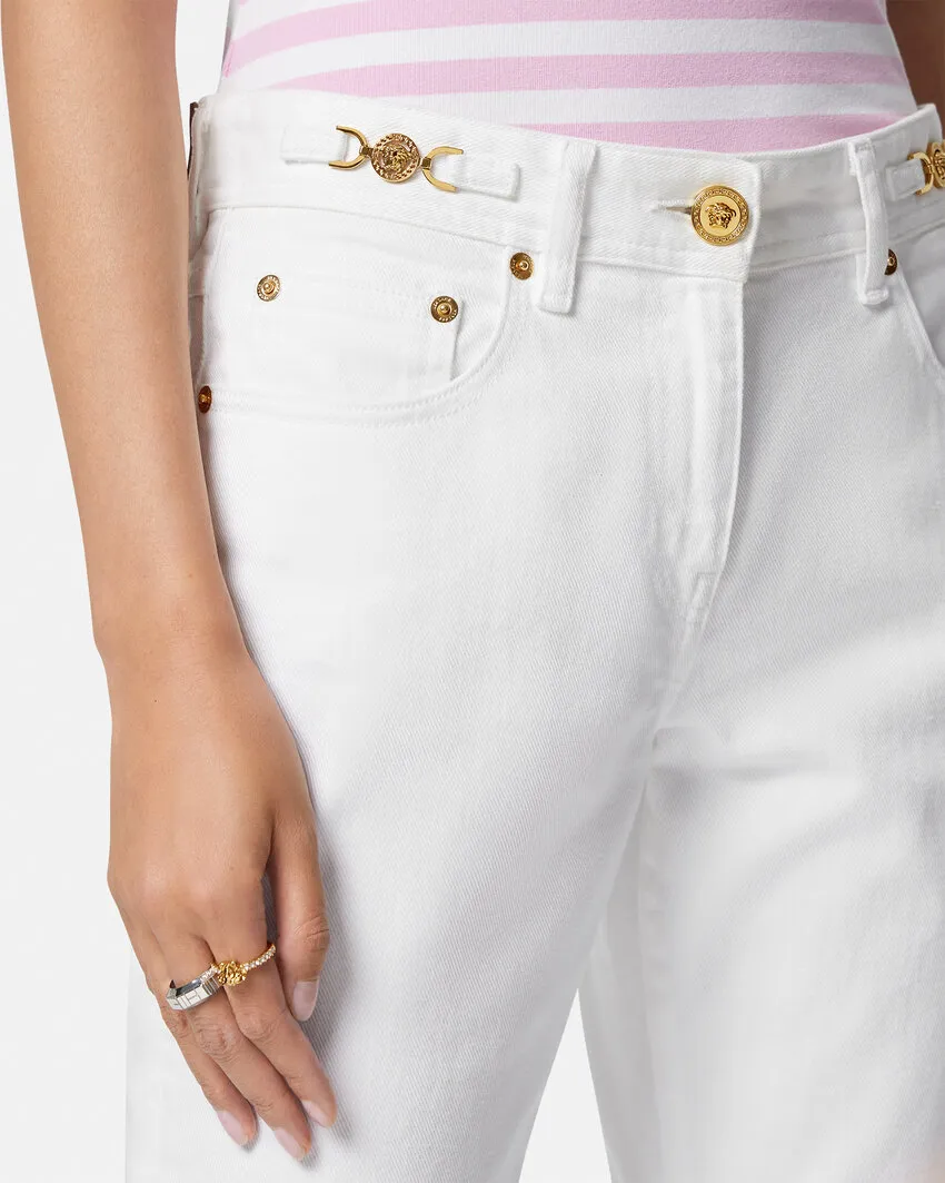 Logo Patch Flared Jeans