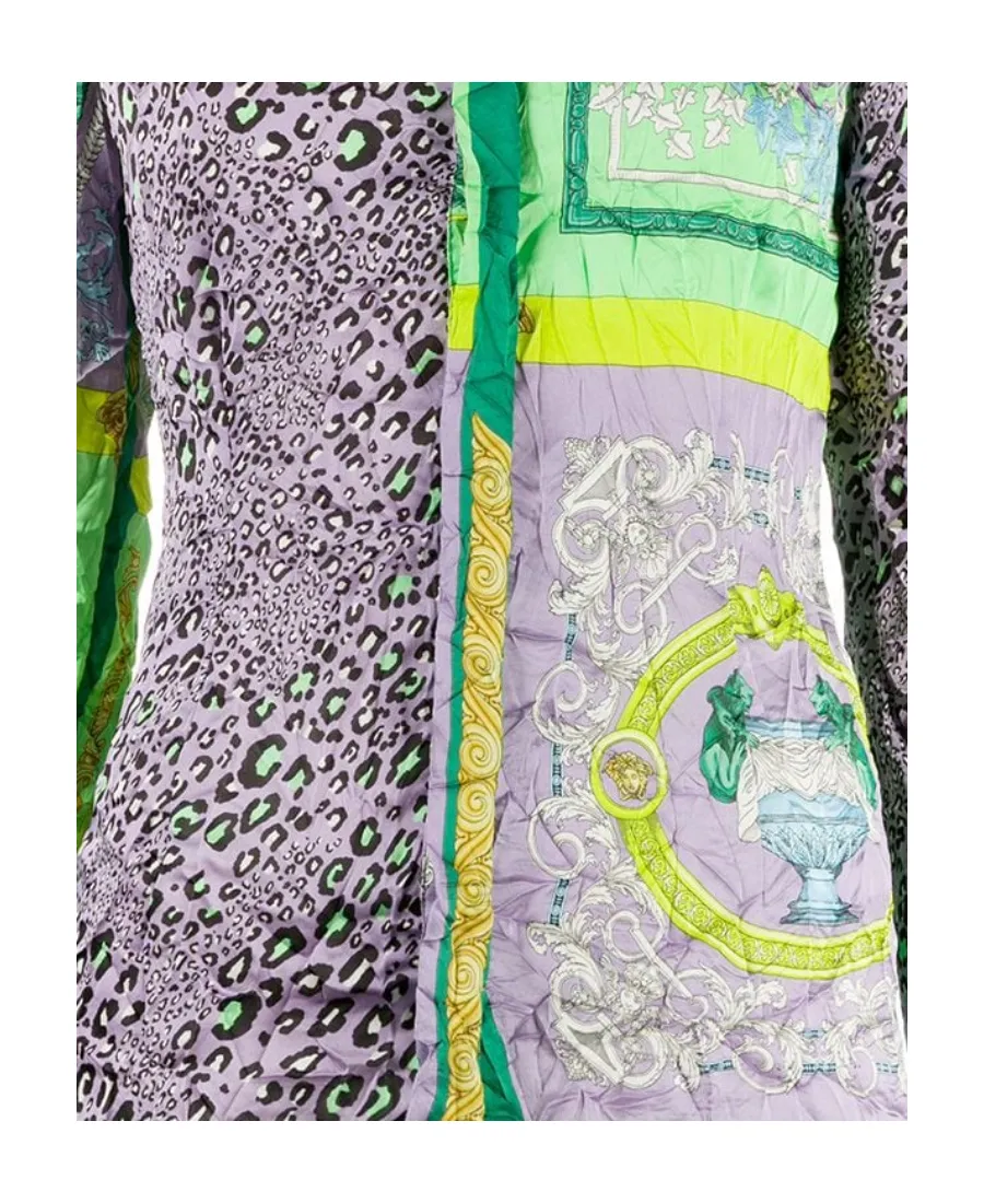 Barocco Patchwork Print Satin Shirt