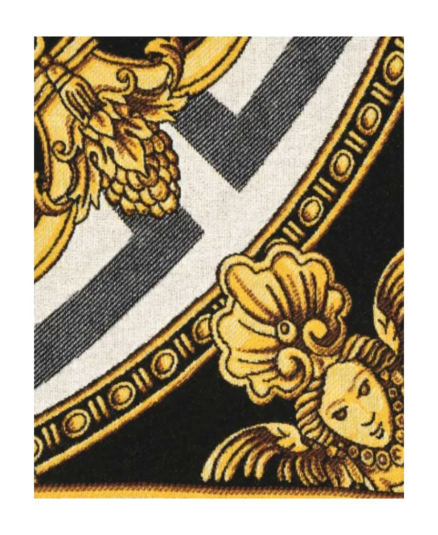 Baroque Patterned Fringed Throw Blanket