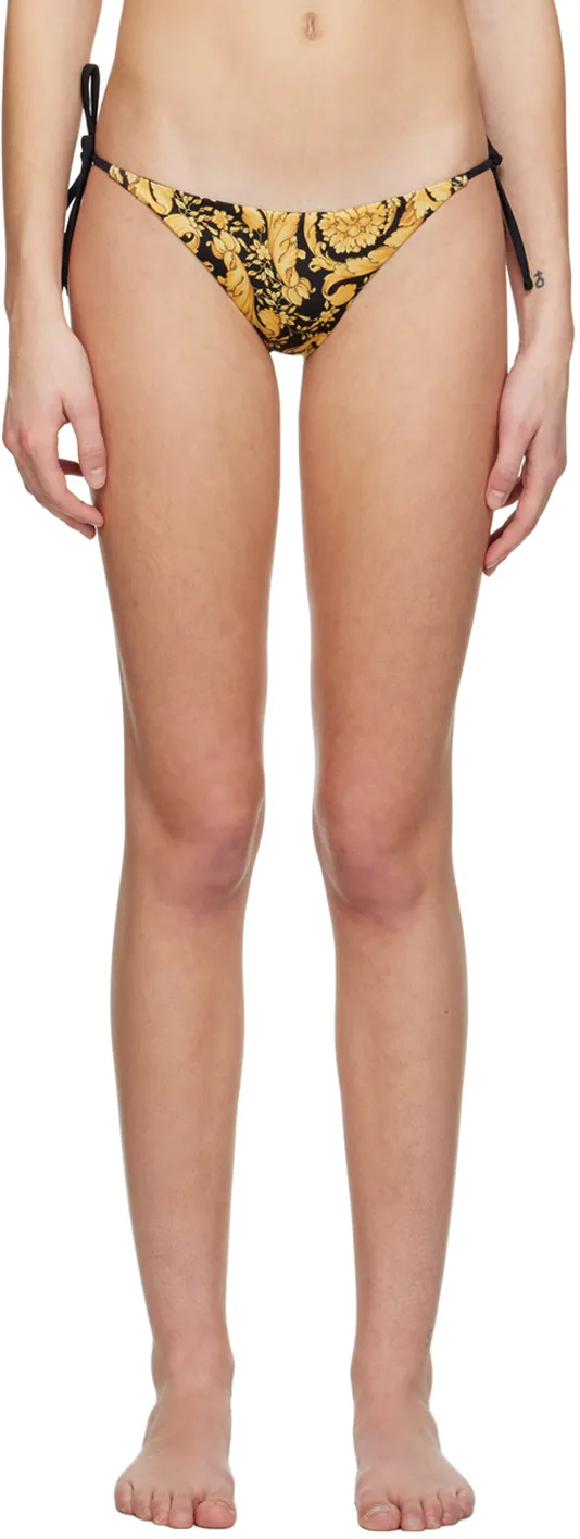 Barocco Printed Tie Detailed Bikini Bottoms