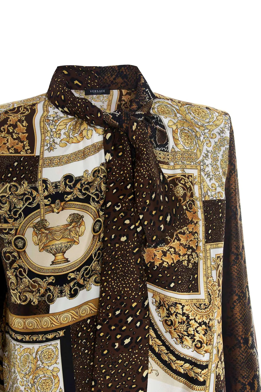 Printed Pussy-Bow Blouse