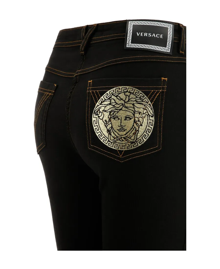 Medusa Motif Skinny Jeans
