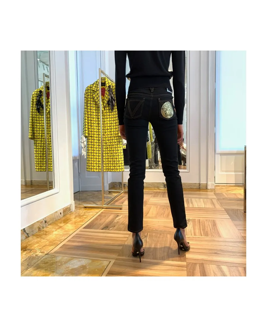 Medusa Motif Skinny Jeans