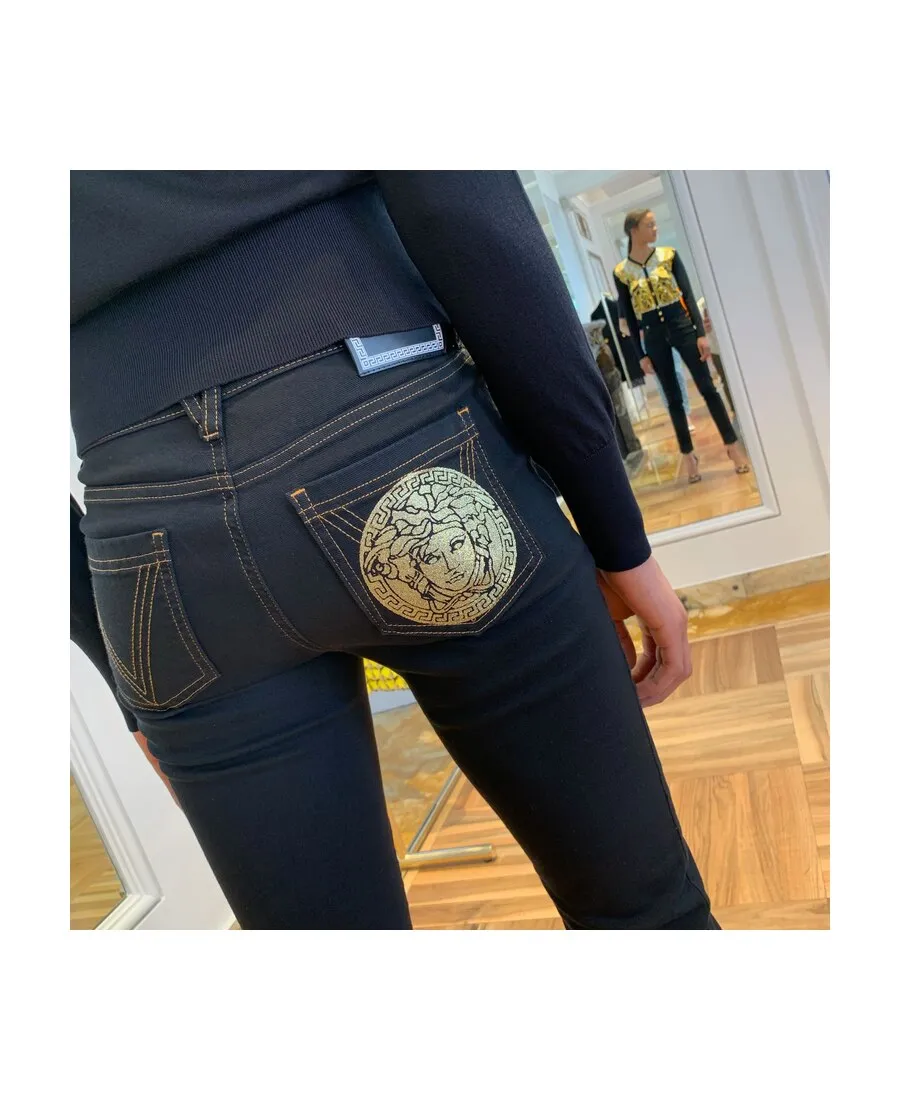 Medusa Motif Skinny Jeans