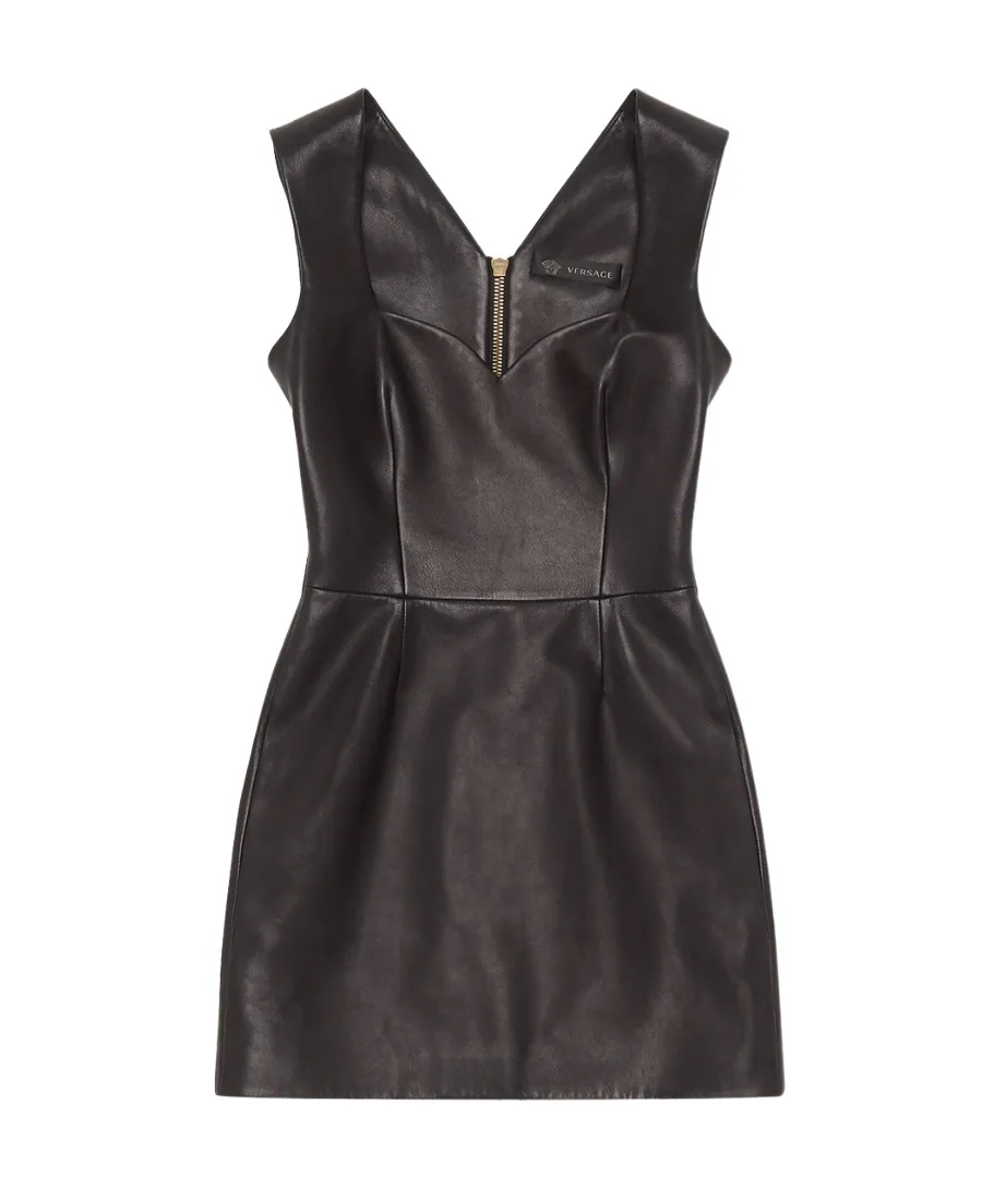 Leather Fitted Mini Dress