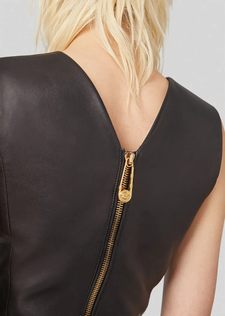 Leather Fitted Mini Dress