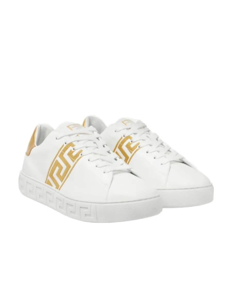 Greca Embroidered Low-Top Sneakers