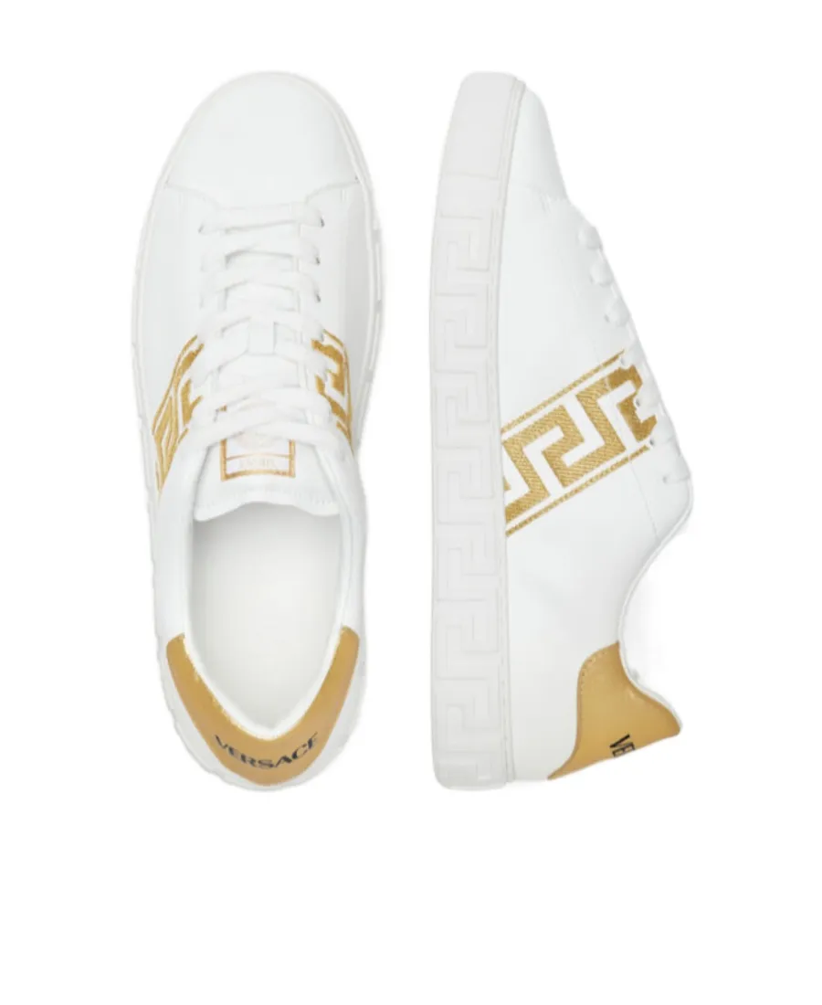 Greca Embroidered Low-Top Sneakers