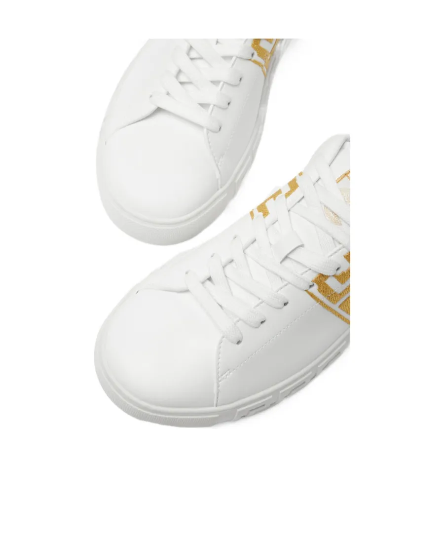 Greca Embroidered Low-Top Sneakers