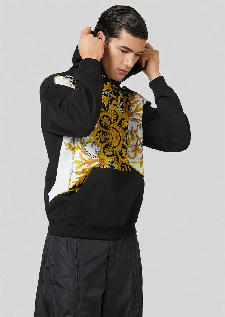 Oversized Barocco Hooded Sweatshirt