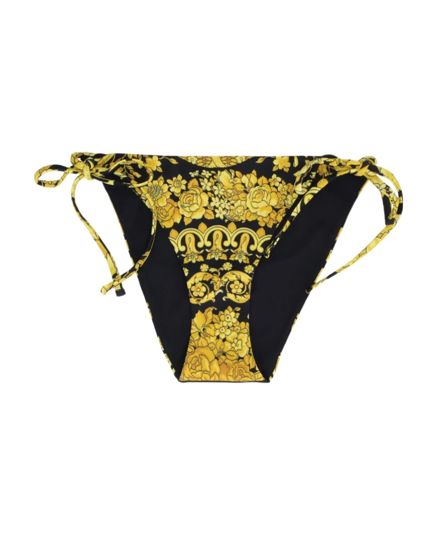 Graphic Printed Side-Tied Bikini Bottoms