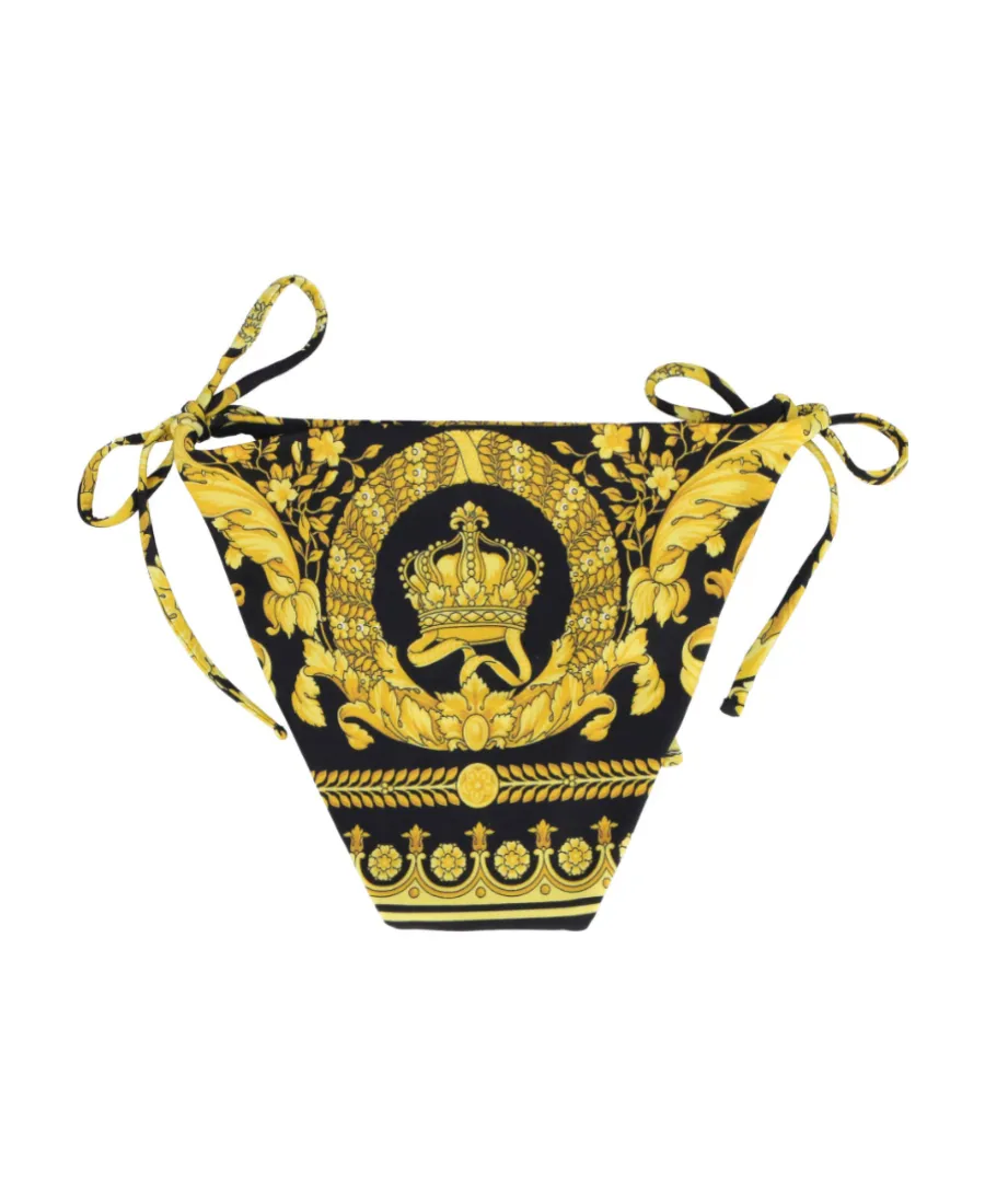 Graphic Printed Side-Tied Bikini Bottoms