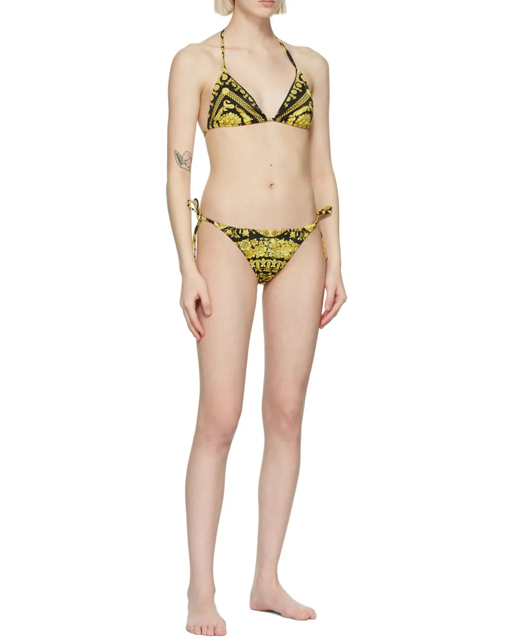 Graphic Printed Side-Tied Bikini Bottoms