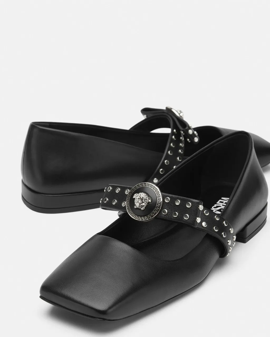 Gianni Ribbon Square-Toe Ballet Flats