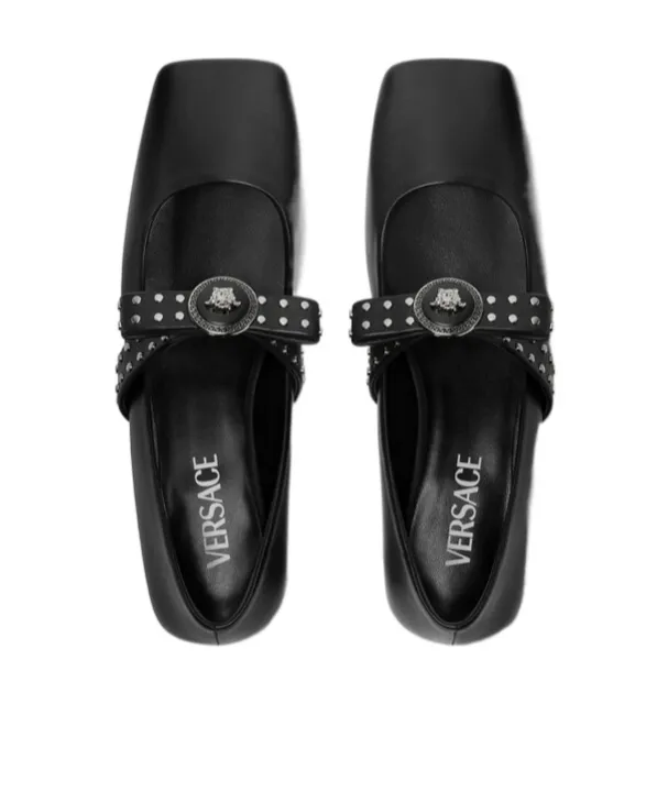 Gianni Ribbon Square-Toe Ballet Flats